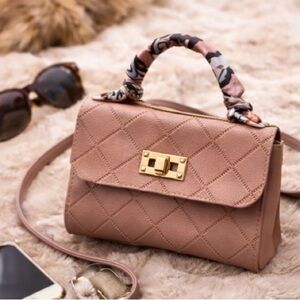 NWT Girls Quilted Mini Handbag • Pink Top Handle Purse • Crossbody Bag
